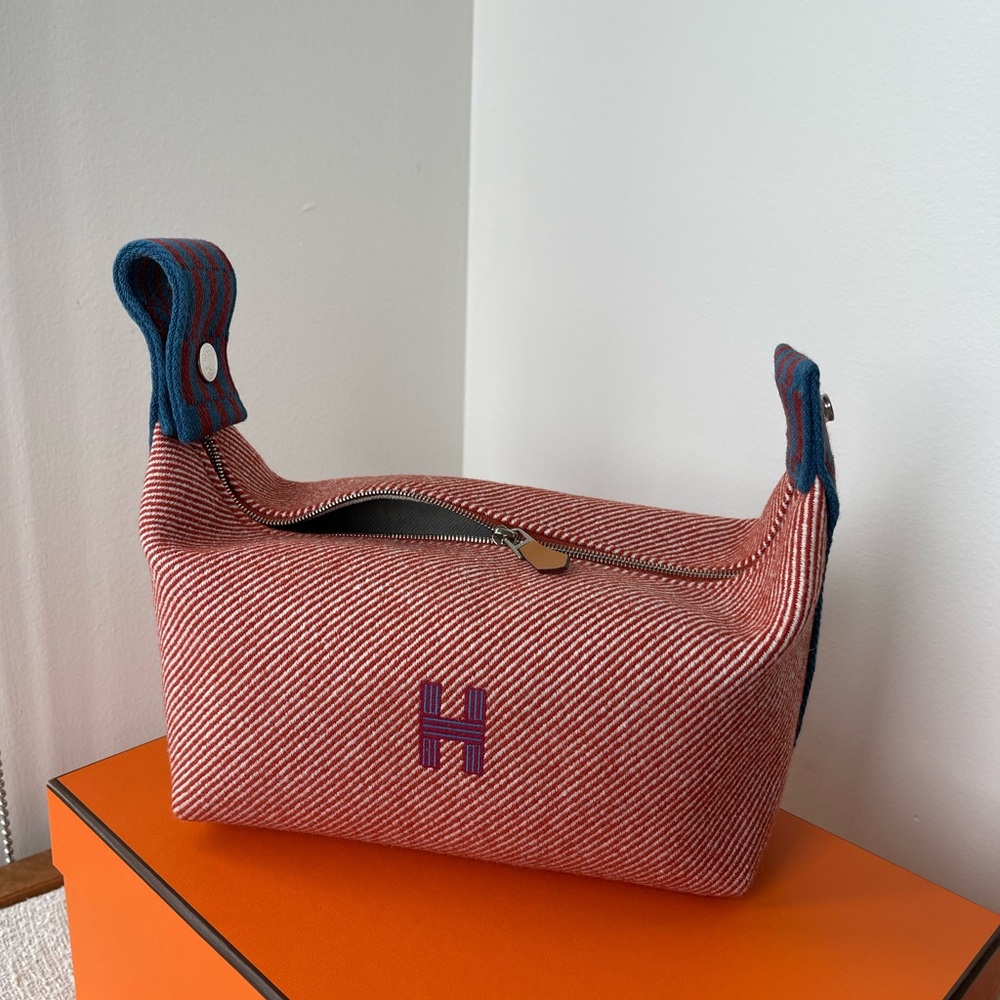 Hermes Red and Blue Mini Clutch Bag - Picture 3 of 14